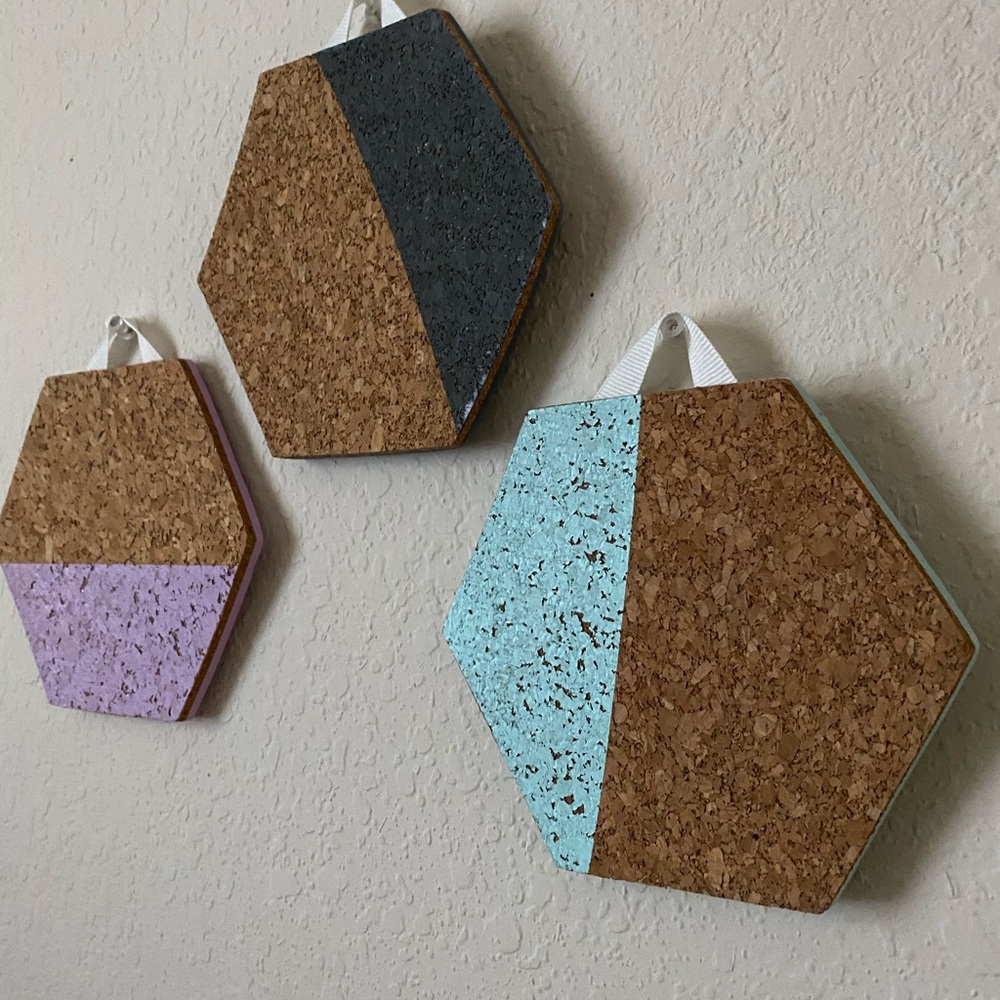 3 piece cork wall decor